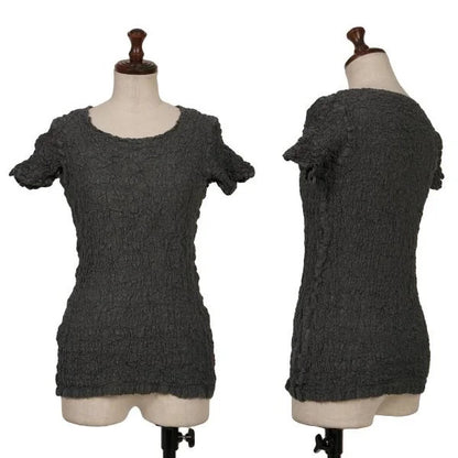 ISSEY MIYAKE me Garment Dyed Cauliflower Blouse Gray Size F