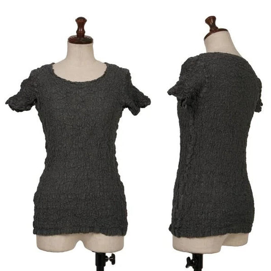 ISSEY MIYAKE me Garment Dyed Cauliflower Blouse Gray Size F