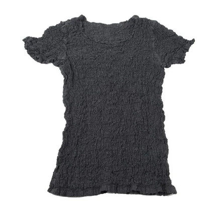 ISSEY MIYAKE me Garment Dyed Cauliflower Blouse Gray Size F