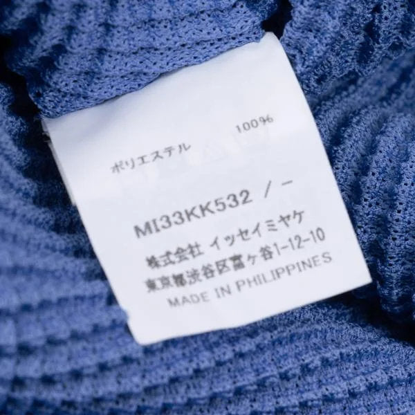 ISSEY MIYAKE me Blue Stretch Pleated T-Shirt Size F