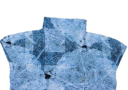 ISSEY MIYAKE me All-Over Print Pleats T-Shirt Blue Size F