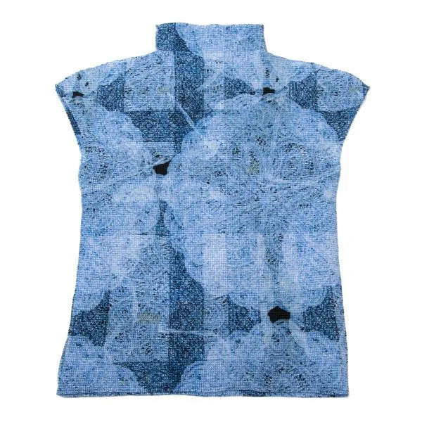 ISSEY MIYAKE me All-Over Print Pleats T-Shirt Blue Size F