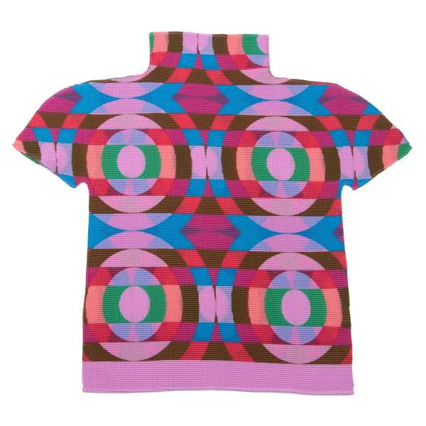 ISSEY MIYAKE me Psychedelic Pleats T-Shirt Pink Size F