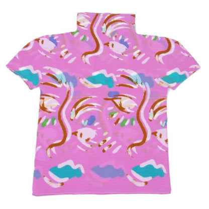 ISSEY MIYAKE me 22AW Stretch Pleat T-Shirt Purple Size F