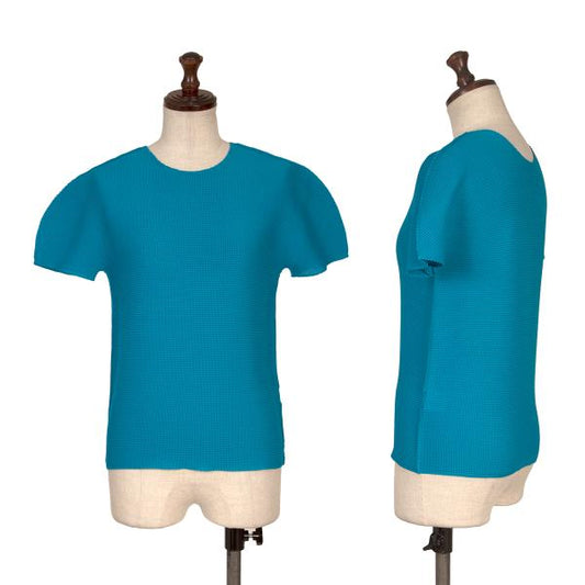 ISSEY MIYAKE me Stretch Pleated T-Shirt Blue Size F