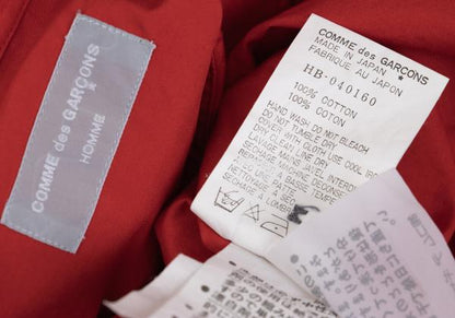 COMME des GARCONS HOMME Cotton Long Sleeve Shirt Red Size M