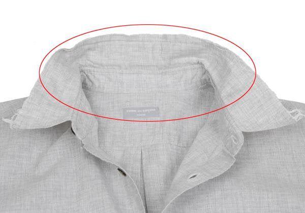 COMME des GARCONS HOMME Cotton Raw Edge Shirt Gray Size M