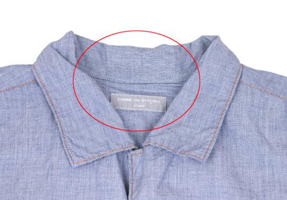 COMME des GARCONS HOMME Shirring Chambray Shirt Blue Size M