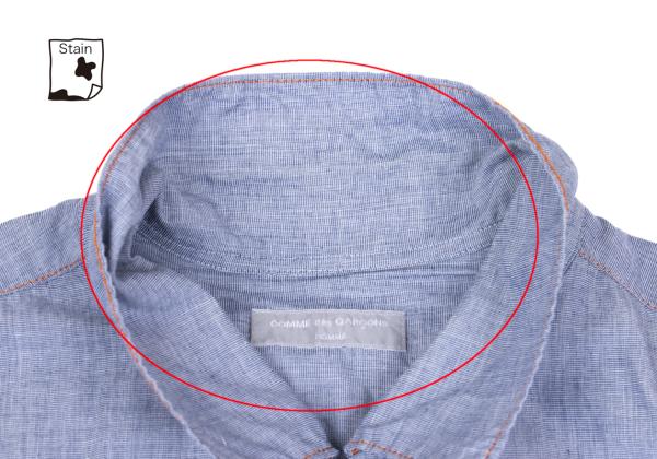 COMME des GARCONS HOMME Shirring Chambray Shirt Blue Size M