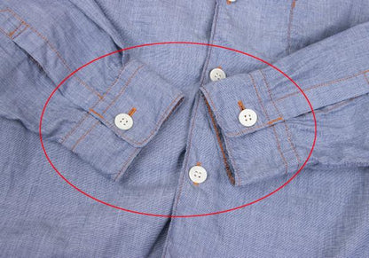 COMME des GARCONS HOMME Shirring Chambray Shirt Blue Size M