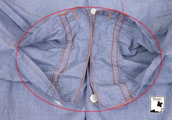 COMME des GARCONS HOMME Shirring Chambray Shirt Blue Size M