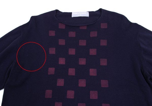 COMME des GARCONS HOMME Cotton Square Knit Sweater Size M