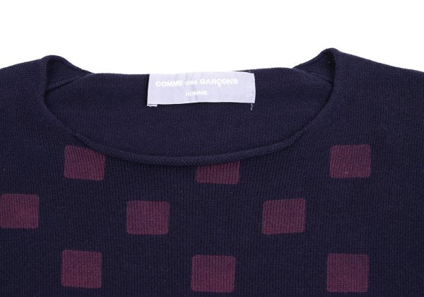 COMME des GARCONS HOMME Cotton Square Knit Sweater Size M
