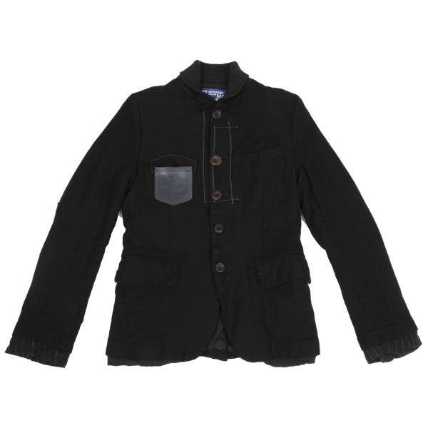 JUNYA WATANABE MAN Felted Wool Leather Jacket Black Size XS