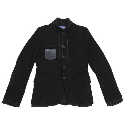 JUNYA WATANABE MAN Felted Wool Leather Jacket Black Size XS