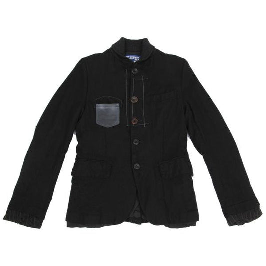 JUNYA WATANABE MAN Felted Wool Leather Jacket Black Size XS