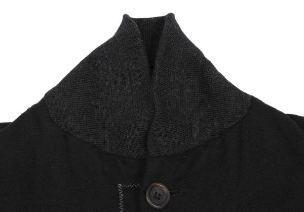 JUNYA WATANABE MAN Felted Wool Leather Jacket Black Size XS