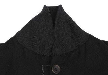 JUNYA WATANABE MAN Felted Wool Leather Jacket Black Size XS