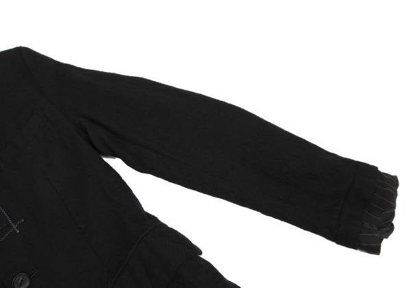 JUNYA WATANABE MAN Felted Wool Leather Jacket Black Size XS