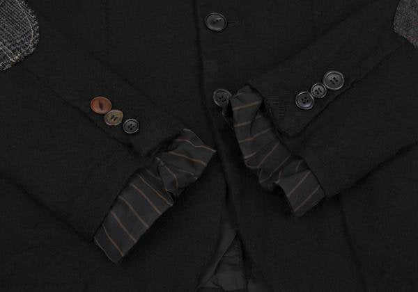 JUNYA WATANABE MAN Felted Wool Leather Jacket Black Size XS