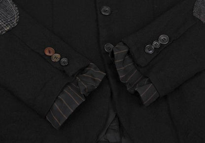 JUNYA WATANABE MAN Felted Wool Leather Jacket Black Size XS