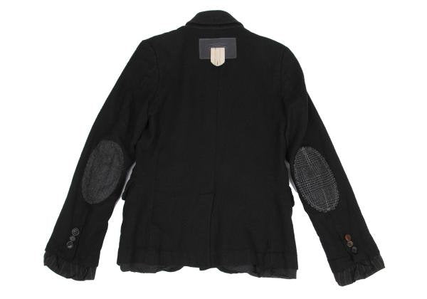JUNYA WATANABE MAN Felted Wool Leather Jacket Black Size XS