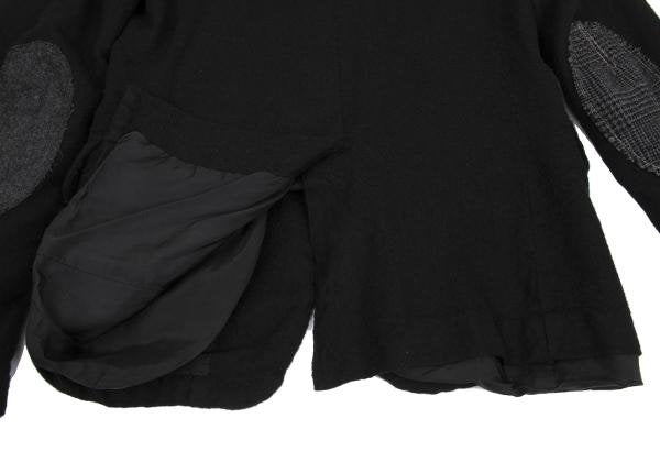 JUNYA WATANABE MAN Felted Wool Leather Jacket Black Size XS