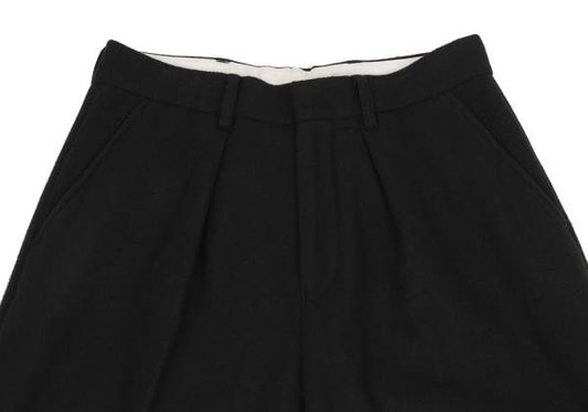 FUMITO GANRYU Melton Wool Bulky Slacks Black Size 1