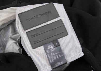 FUMITO GANRYU Melton Wool Bulky Slacks Black Size 1