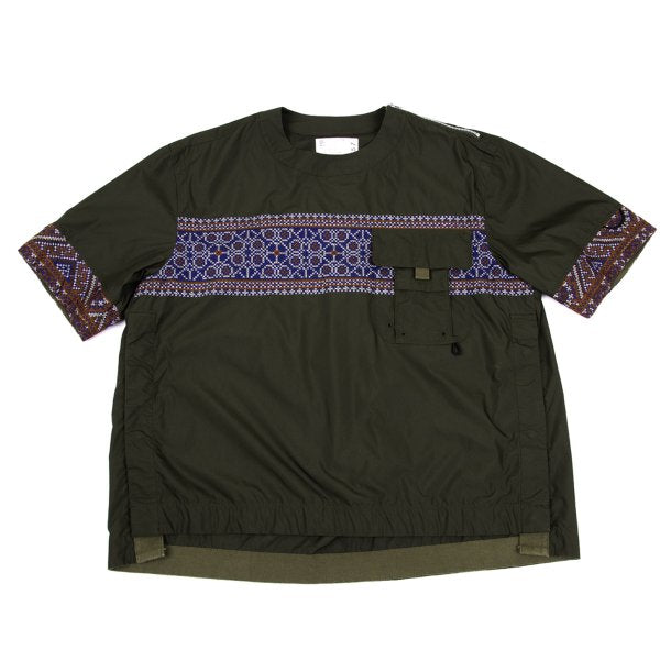 sacai 22SS Khaki Embroidered Oversized T-Shirt Size 1