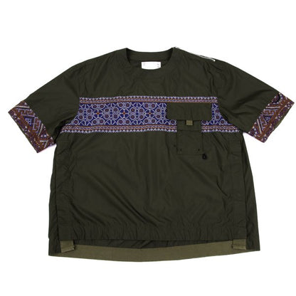 sacai 22SS Khaki Embroidered Oversized T-Shirt Size 1