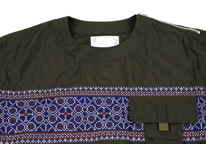 sacai 22SS Khaki Embroidered Oversized T-Shirt Size 1