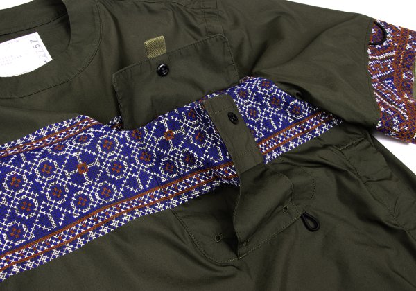sacai 22SS Khaki Embroidered Oversized T-Shirt Size 1