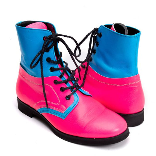 Yohji Yamamoto FEMME Neon Bicolor Boots Pink Size 24CM