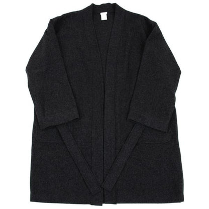GANRYU Felt Wool Collarless Coat Gray Size S