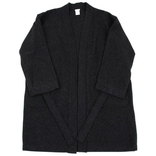 GANRYU Felt Wool Collarless Coat Gray Size S