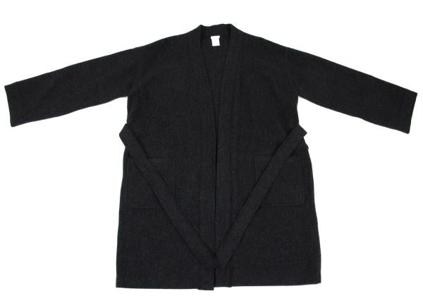 GANRYU Felt Wool Collarless Coat Gray Size S