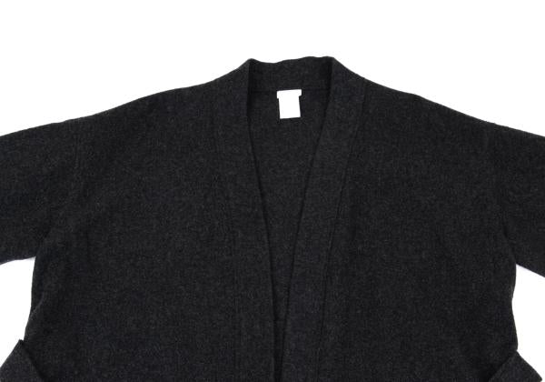 GANRYU Felt Wool Collarless Coat Gray Size S