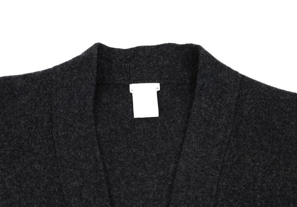 GANRYU Felt Wool Collarless Coat Gray Size S