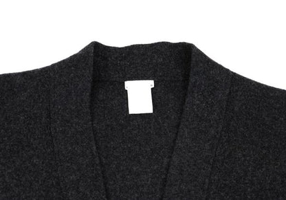 GANRYU Felt Wool Collarless Coat Gray Size S