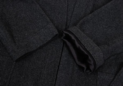 GANRYU Felt Wool Collarless Coat Gray Size S