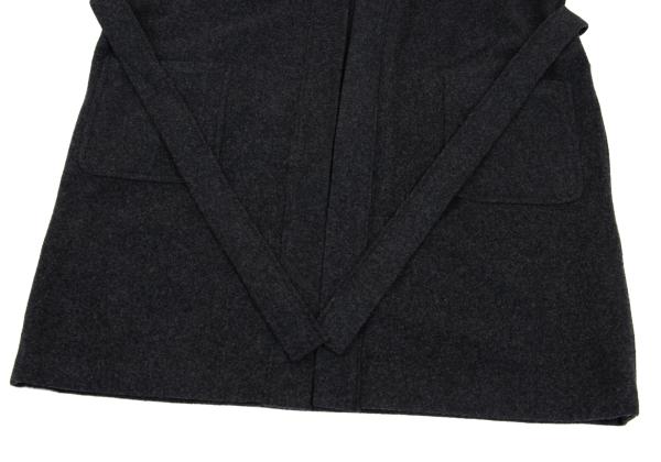 GANRYU Felt Wool Collarless Coat Gray Size S