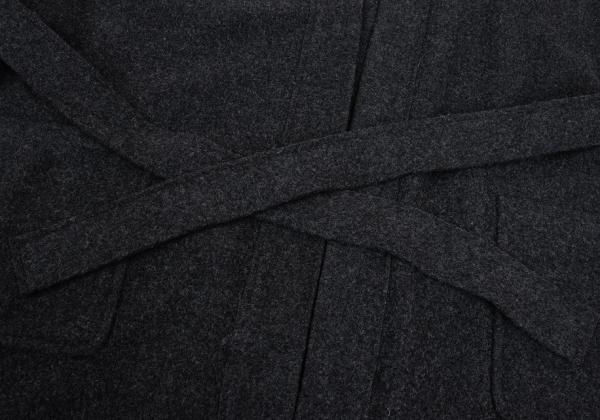 GANRYU Felt Wool Collarless Coat Gray Size S