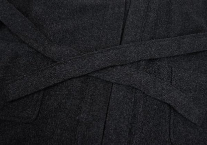 GANRYU Felt Wool Collarless Coat Gray Size S