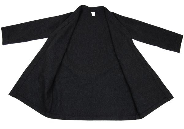 GANRYU Felt Wool Collarless Coat Gray Size S