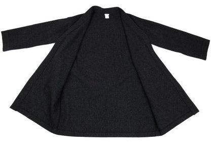 GANRYU Felt Wool Collarless Coat Gray Size S