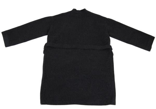 GANRYU Felt Wool Collarless Coat Gray Size S