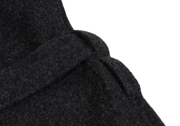 GANRYU Felt Wool Collarless Coat Gray Size S