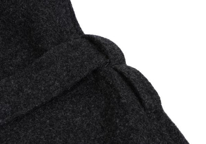 GANRYU Felt Wool Collarless Coat Gray Size S