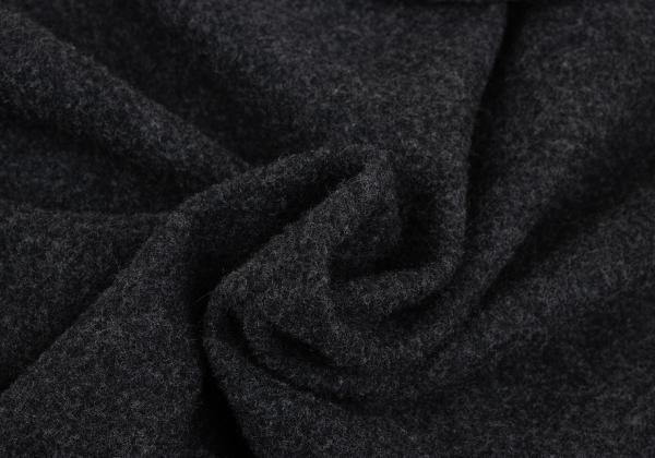 GANRYU Felt Wool Collarless Coat Gray Size S
